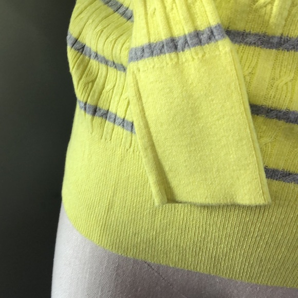 Banana Republic Sweater Ribbed Yellow Stripe Cotton Rayon Small EUC - Picture 3 of 8